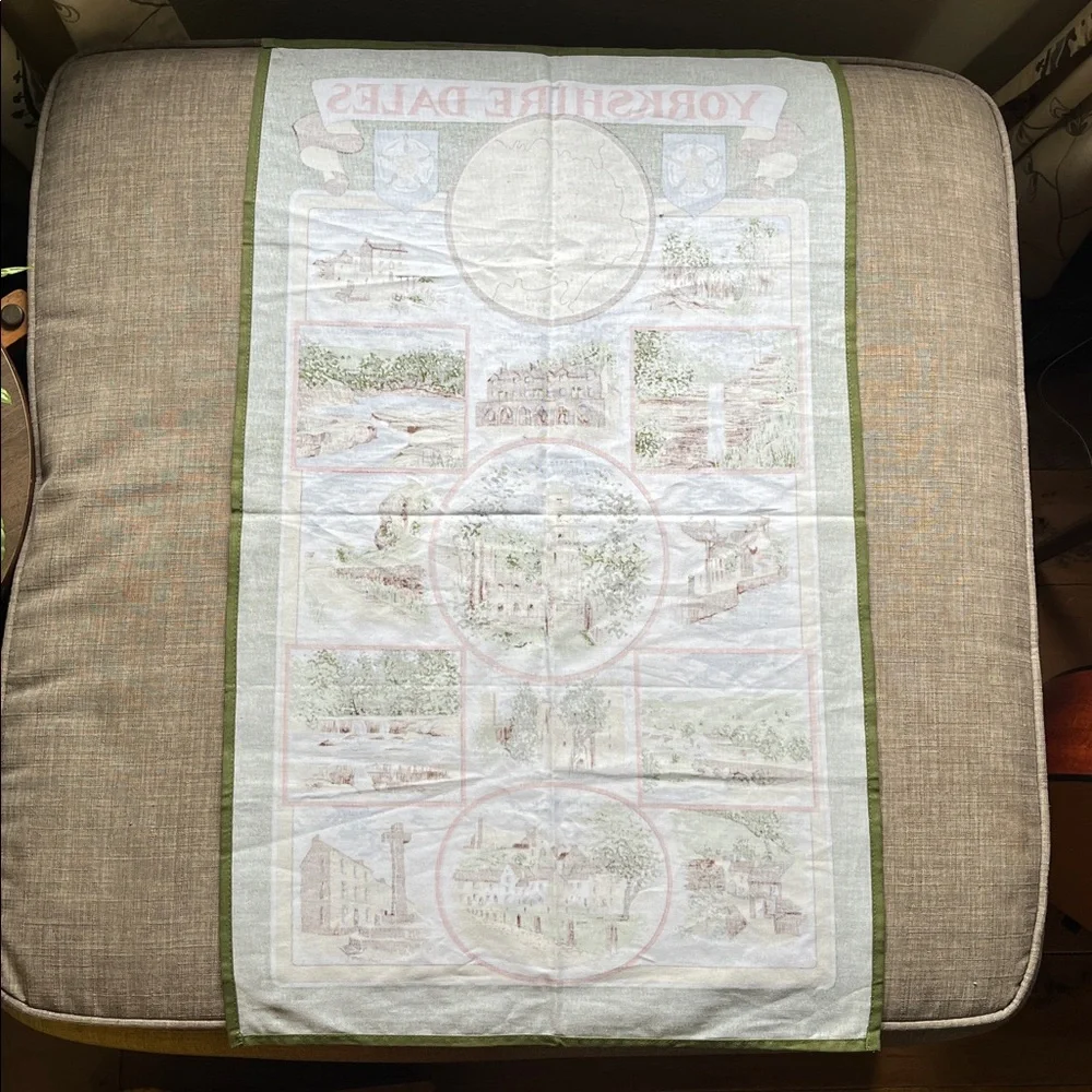 Vintage Yorkshire Dales England Tea Towel Clive Mayor Art
